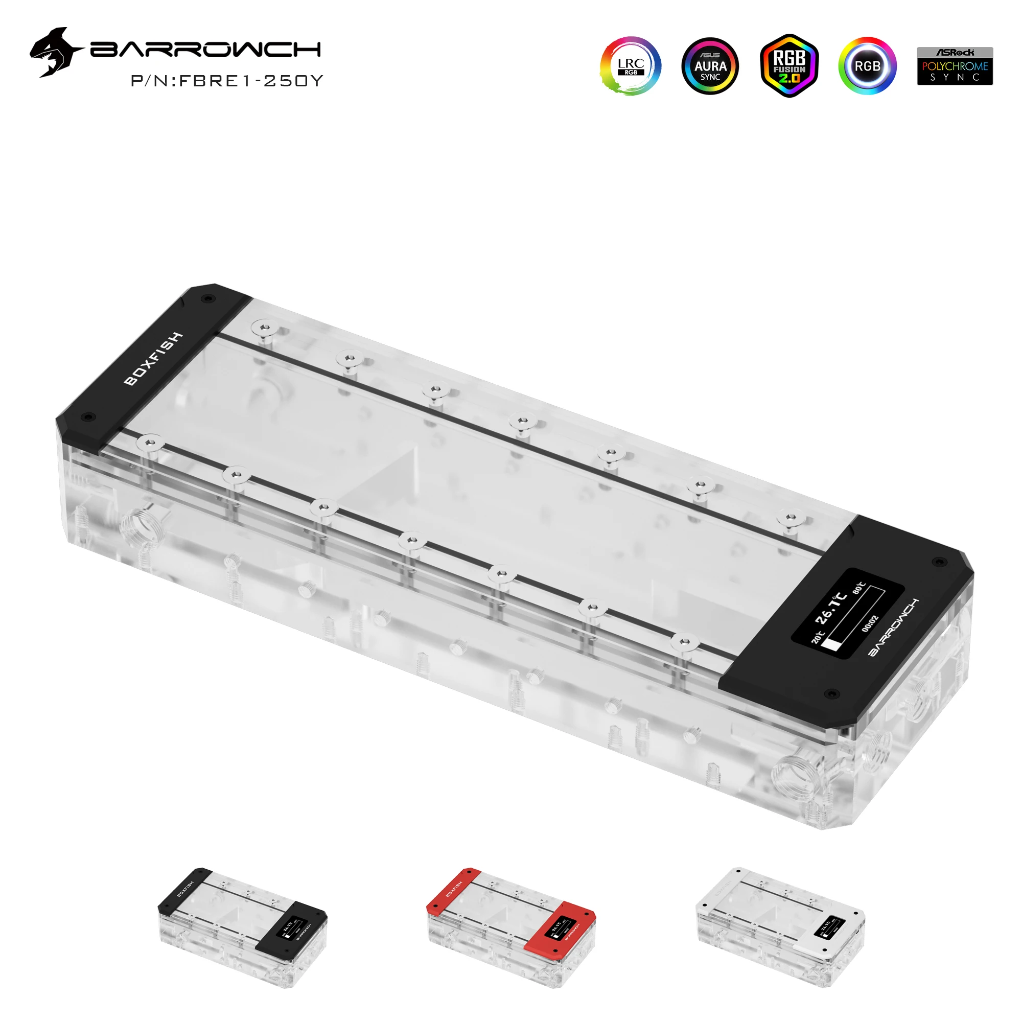 Акриловый квадратный Интеллектуальный резервуар для воды BARROW, длина 150 мм/200 мм/250 мм