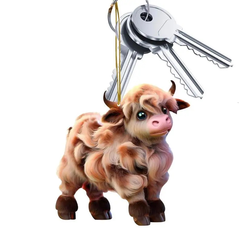 

Автомобильная подвеска в виде коровы, милая мультяшная 2D Автомобильная подвеска, многоцелевой декоративный аксессуар для автомобиля, брелок для рождественской елки, двери, окна, сумки