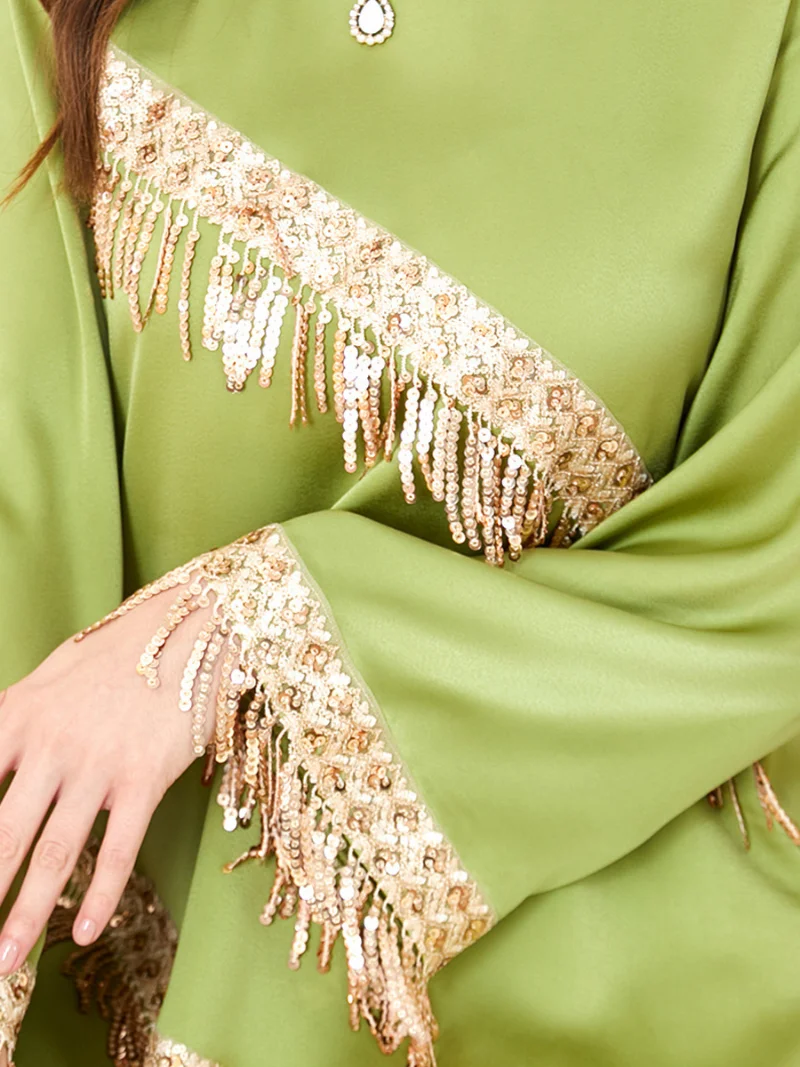 2022 Autumn Luxury Abaya Muslim Woman Sequins Dresses Casual Chic Elegant Party Long Sleeve Maxi Turkish Robe Clothing