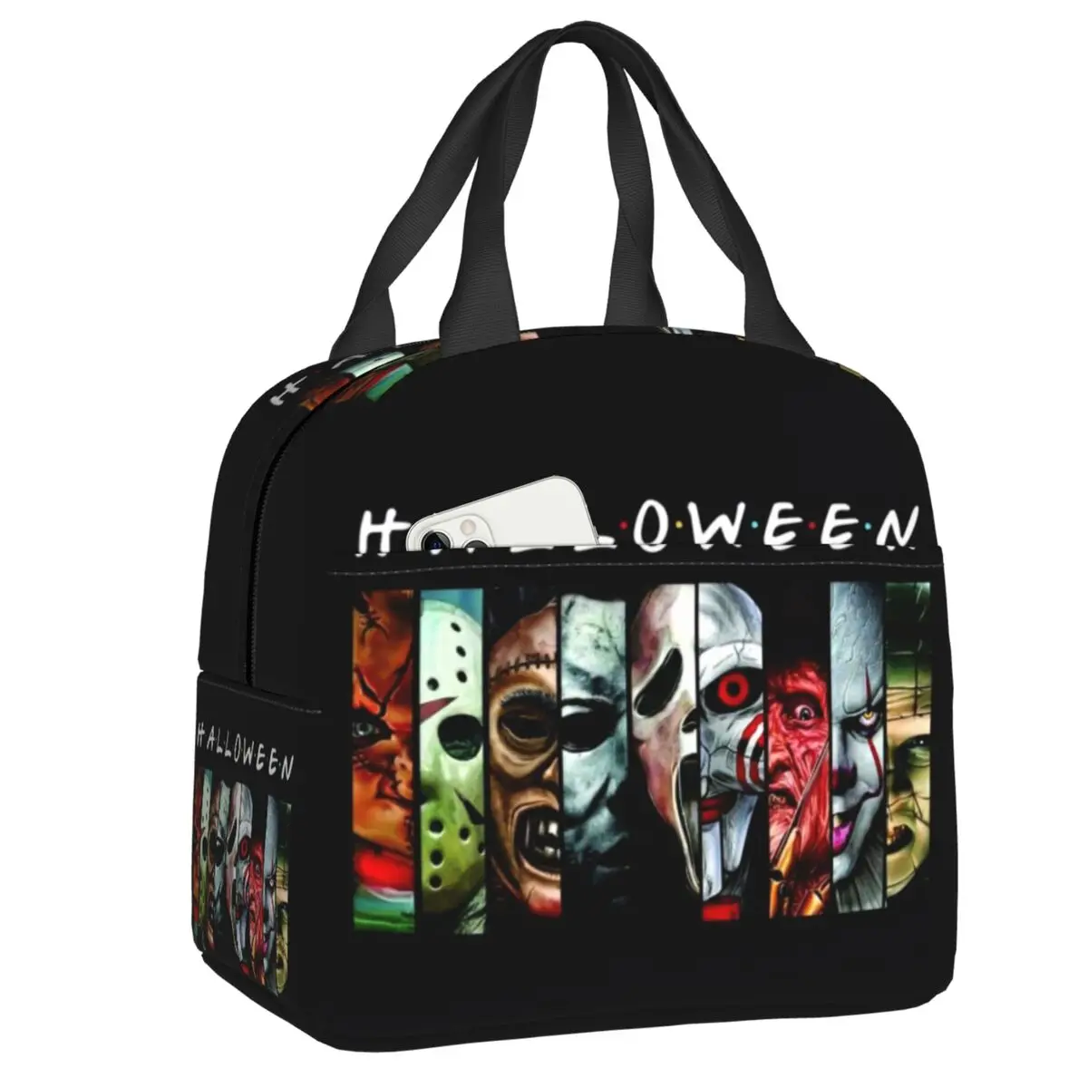 

Изолированная сумка для ланча на Хэллоуин с убийцей, водонепроницаемый термоохлаждающий Ланч-бокс с рисунком клоуна Чаки для женщин, детей, школьная сумка для ног