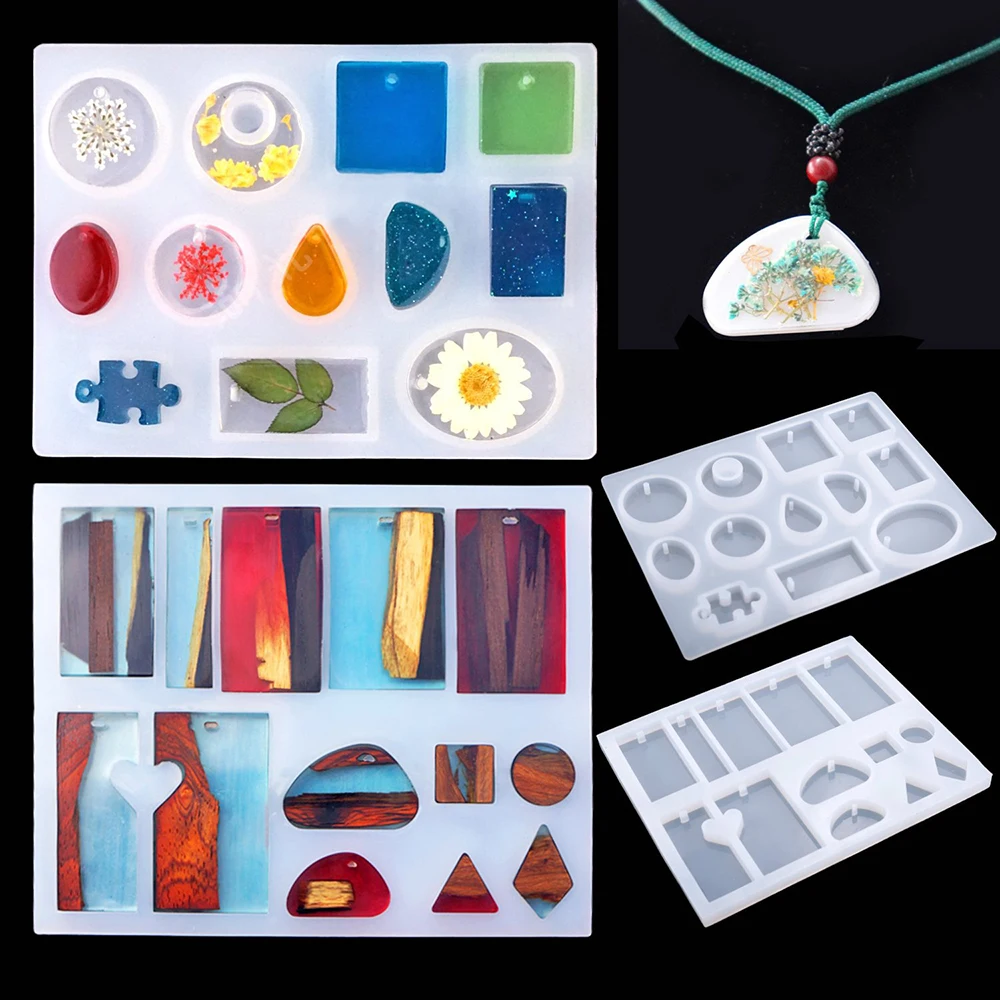 

83/94Pcs Pendant Silicone Casting Molds Tools DIY Crystal Epoxy Tool Set Bracelet Pendant Jewelry Mold Combination with Sequins