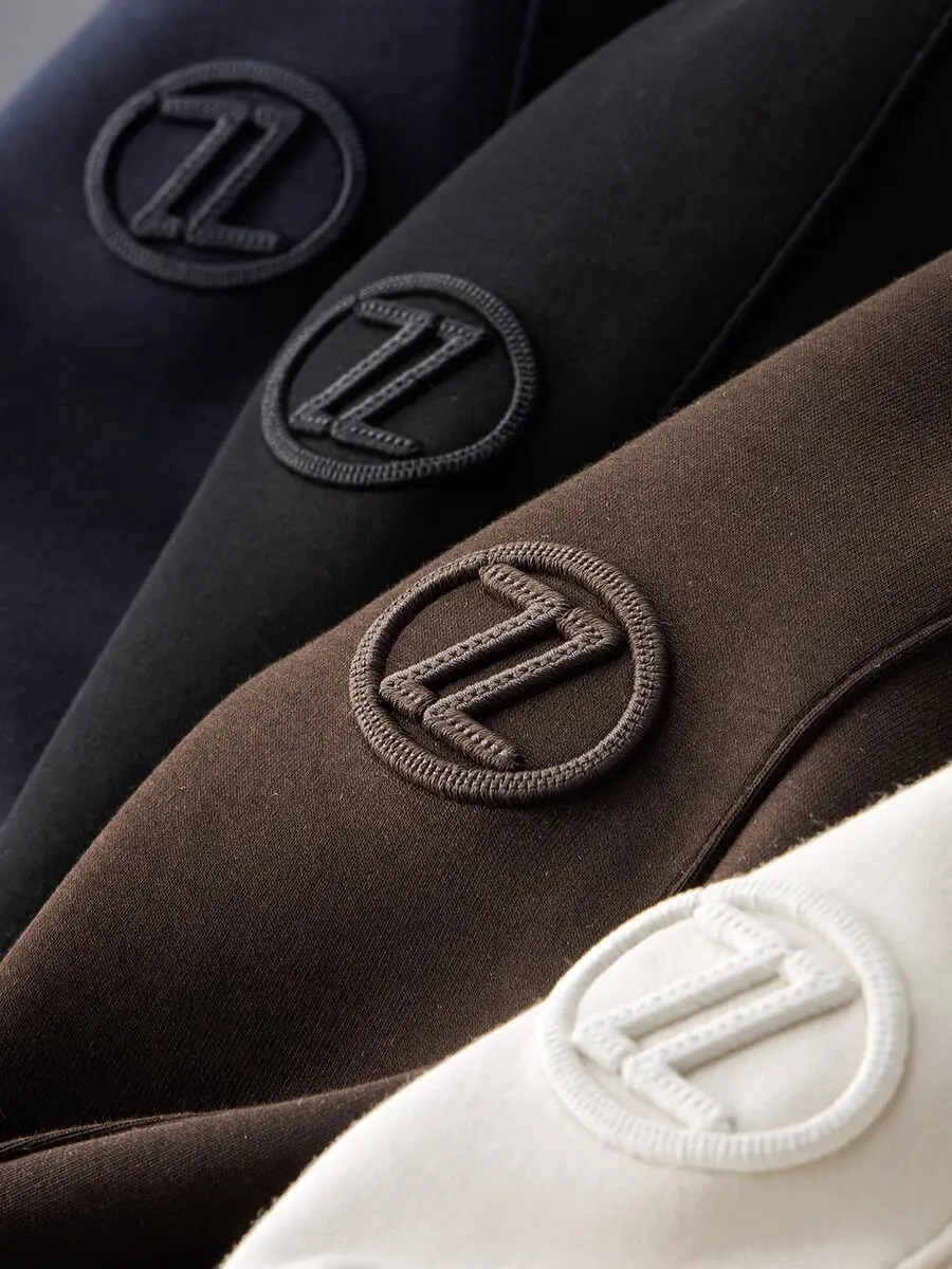 Осенне-зимняя мода с однотонными хлопковыми брюками воздушным слоем для мужчин