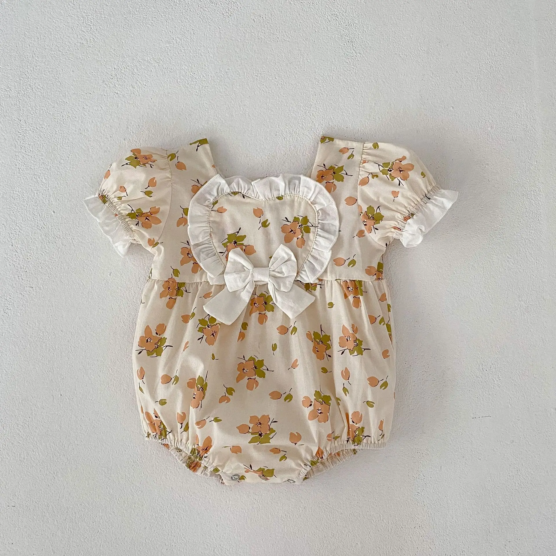 

2023 Baby Bodysuits Summer Newborn Baby Romper Short Sleeve Floral Baby Girls Clothes 0-24M Baby Clothing Jumpsuits