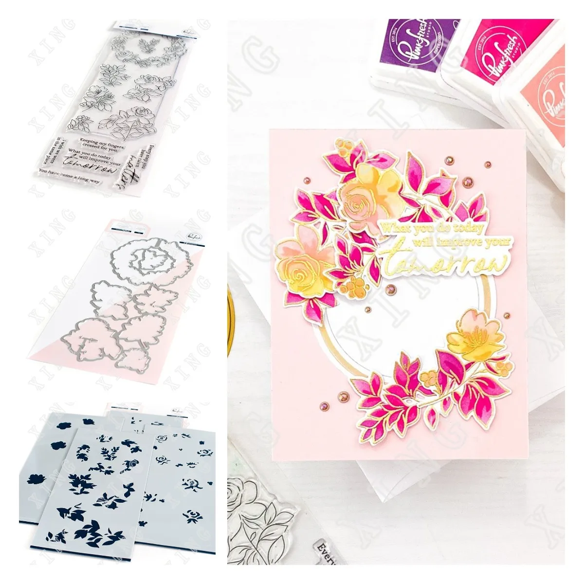 

2022 New,rainbow Floral Washi,metal Cutting Dies and Stencil and Stamps Scrapbooking Diy Decoration Craft Embossing