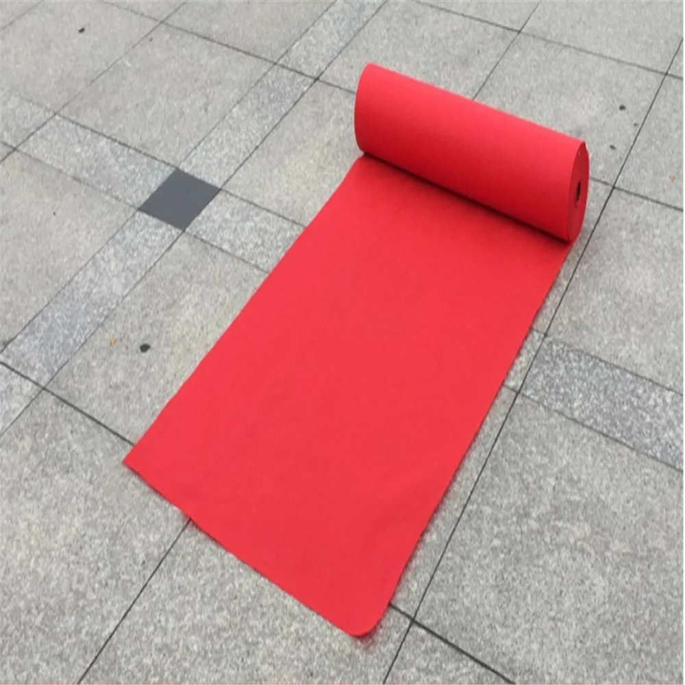 

20M Per Lot 1M Wide Red Nonwoven Fabric Carpet Aisle Runner For Wedding Party Decoration Supplies Shooting Props
