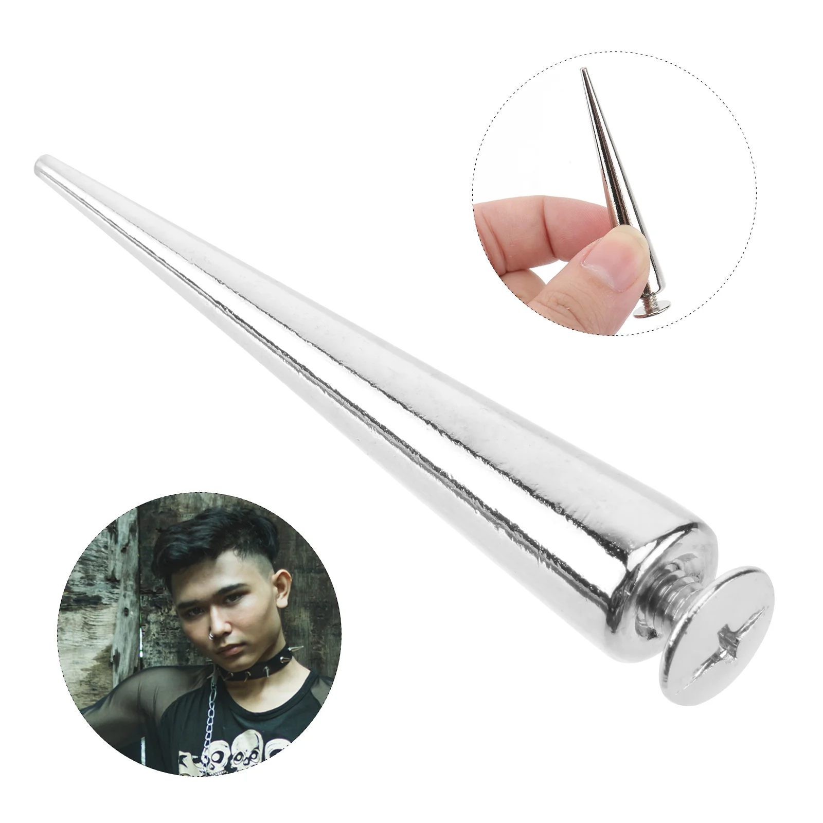 

Punk Cone Rivets Spikes Studs Metal Diy Decorative Silver Cool Clothing Screwscrewback Nail