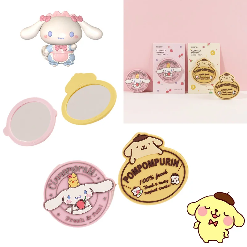 

Sanrioed аниме Kawaii Cinnamoroll MyMelody Kuromi Kitty мультфильм Силиконовое одностороннее зеркало мини портативное косметическое зеркало подарок