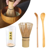 3pcs tea set japanese matcha whisk chasen tea spoon and scoop chashaku natural bamboo tea tools accessories