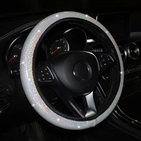 bling diamond rainbow soft car steering wheel cover universal 37 38cm colorful steering wheel protector cover for women girls