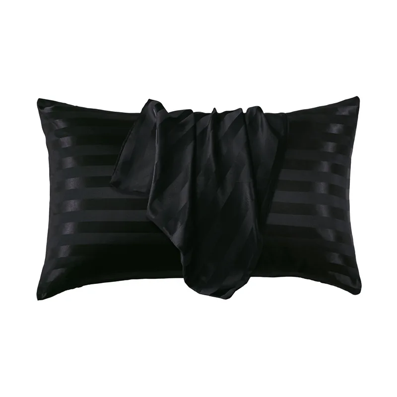 

Luxury Striped Imitation Silk Pillowcase Satin Envelope Pillow Cases A Pair Pillow Cover Colorful Pillow Covers Decorative