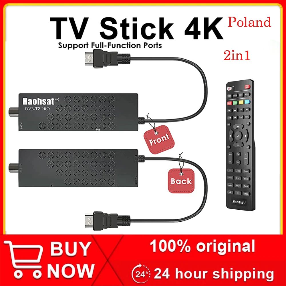 

Haohsat T2PRO Европейский декодер DVB-T2 тюнер HEVC H265 главный 10Bit 1080P HDMI TV Stick цифровая наземная ТВ-приставка 2 в 1 пульт дистанционного управления