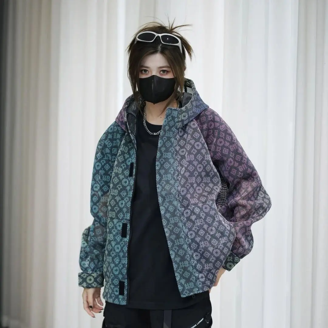 Весенне-летнее Новое свободное повседневное дышащее Сетчатое пальто с вырезами