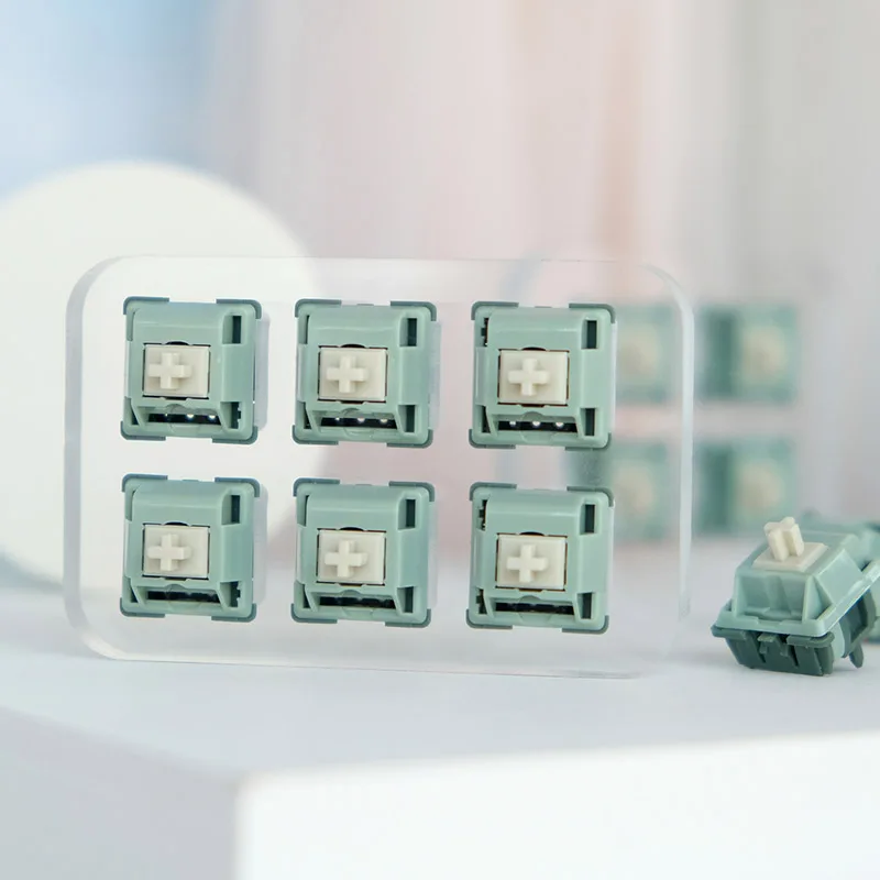 JWK Qingsi ось 53g зеленый переключатель для механической клавиатуры индивидуальная линейная ось 5 контактов позолоченная пружина POM