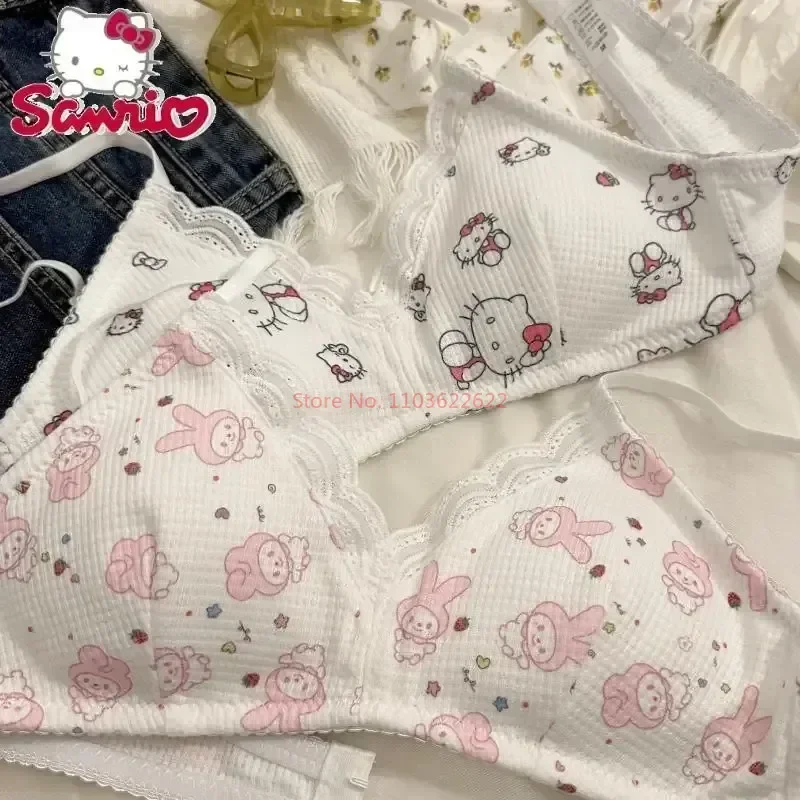 Женское нижнее белье с чашками и милым мультяшным бюстгальтером Y2k эстетичное