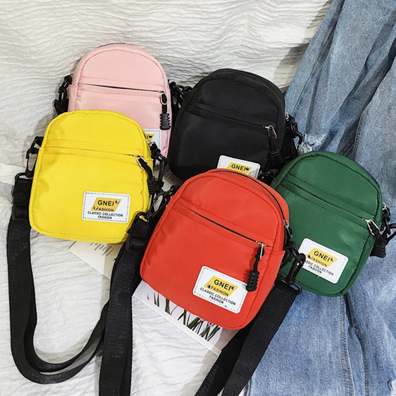Unisex Crossbody Bags Oxford Cloth Diagonal Shoulder Bags Black Satchels New Leisure Trend Square Sling Handbags for Girls