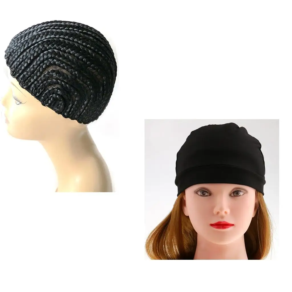 Фото Шапочка для парика Cornrow для изготовления косичек и эластичная куполообразная шапочка из спандекса, сетчатая сетка для волос №1