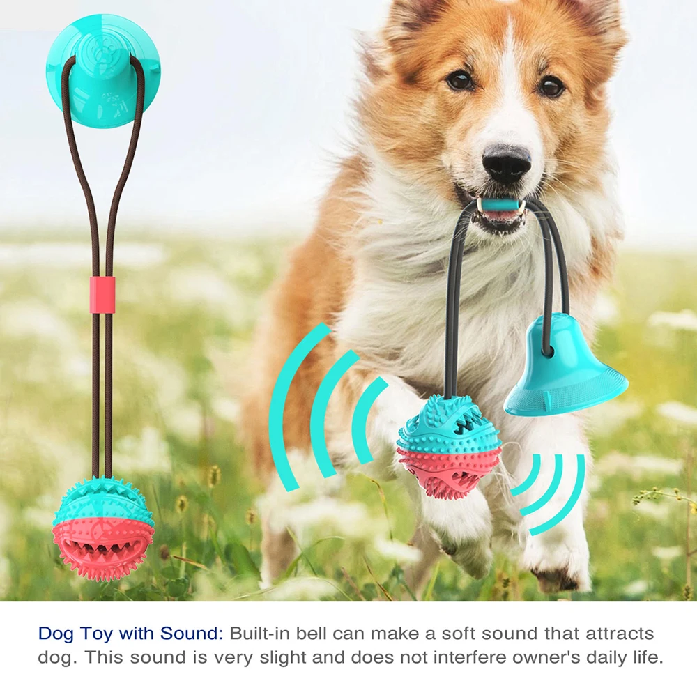 

Molar Bite Interactive Dog Toy with Durable Rope and Suction Cup for Pulling/Chewing/Teeth Cleaning Self Playing Tog for Dogs