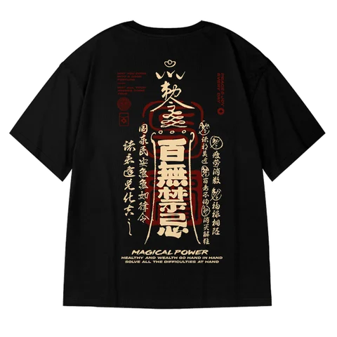 Zazomde Männer Streetwear Chinesischer Charakter T-Shirt Grafik T-Shirt Baumwolle 2023 Harajuku T-Shirt Sommer Hip Hop Tops Tees Männer Männer