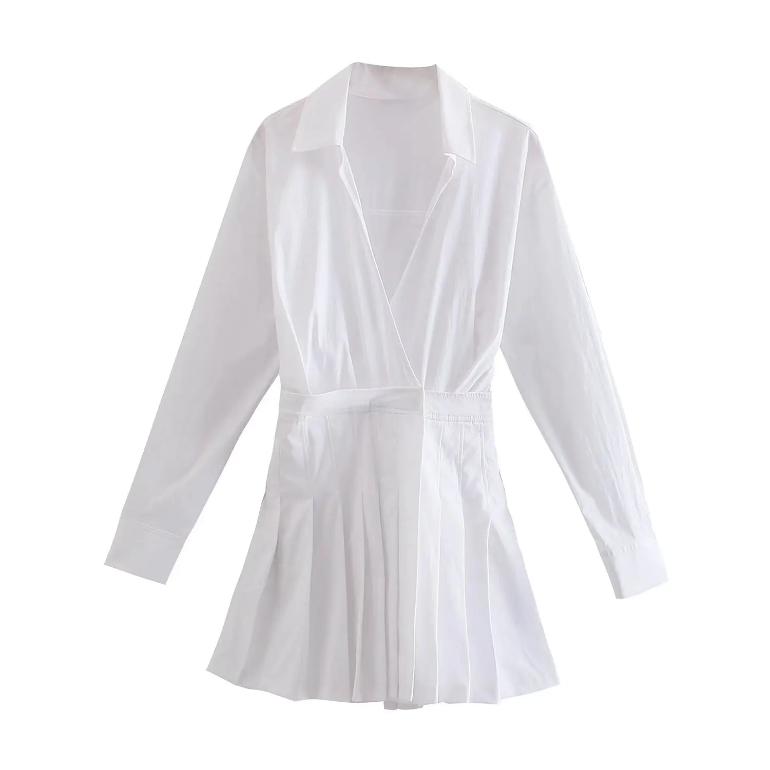 

Spring 2022 Women Solid Poplin Playsuits Long Sleeve Rompers Female Fashion Streetwear Jumpsuits XX8580