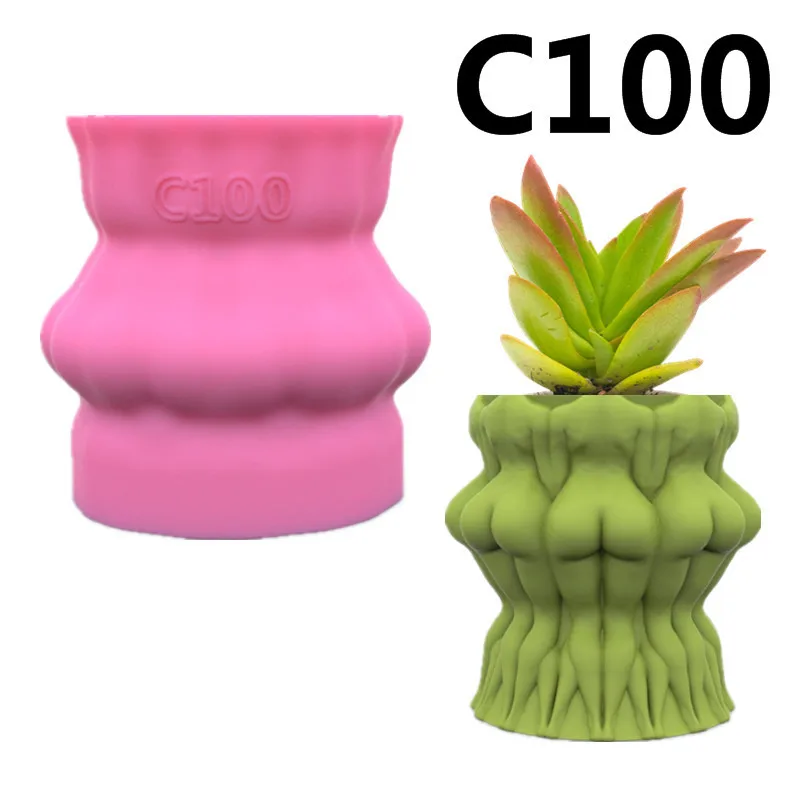 

Sexy Abstract Beauty Succulent Flower Pot Ashtray Pen Holder Silicone Mold Making Home Decoration with Epoxy Plaster Cement