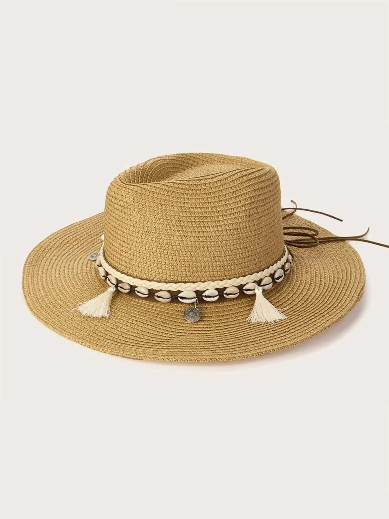 

Tassel & Shell Decor Straw Hat