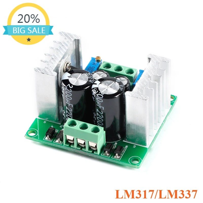 

LM317/LM337 AC-DC Dual Power Module Adjustable Converter Rectifier Filter Board OP Amp Amplifier Regulator LM317-337