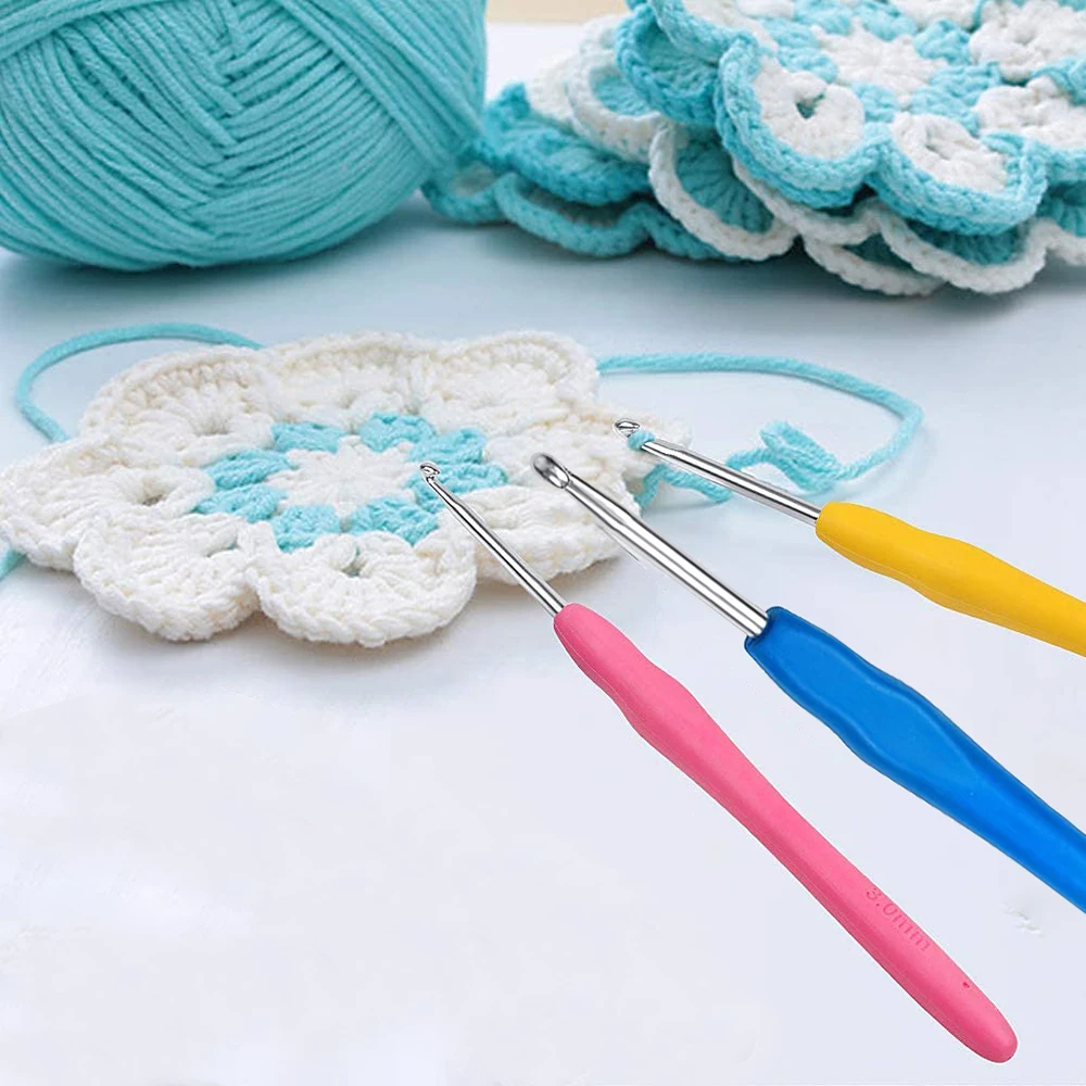 Набор для вязания крючком с мягкой ручкой 5 цветов