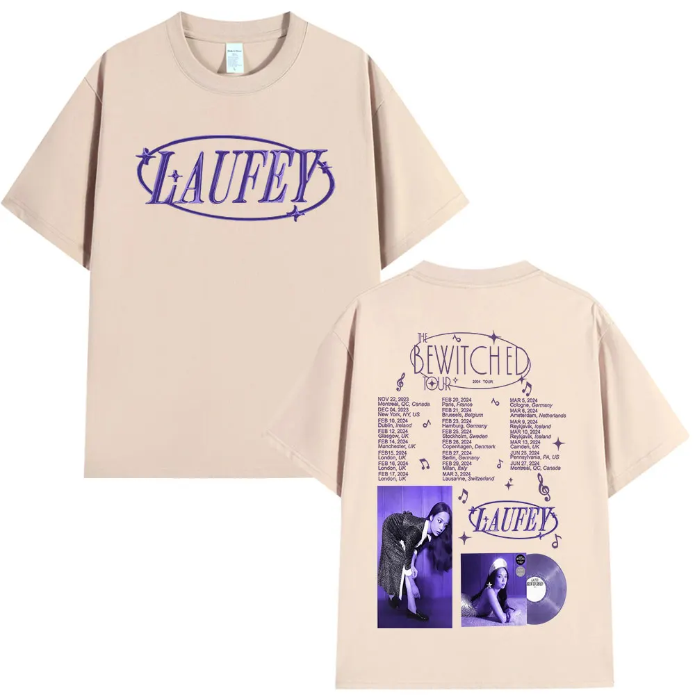 Laufey The Топ Тур 2024 модная футболка Harajuku с коротким рукавом хлопковая Повседневная