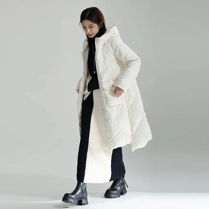 2022 Niche Design Winter New Cotton Dress Dress Loose Pendulum Thin Long Cotton Clothing Female enlarge