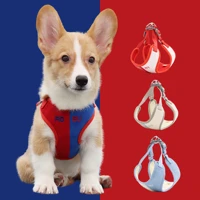 reflective safety pet dog harness and leash set for small medium dog breathable cat harness color matching dog vest chest strap