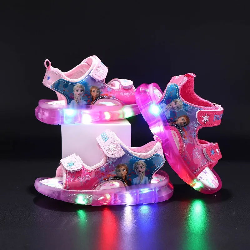 Летние светодиодные сандалии для девочек