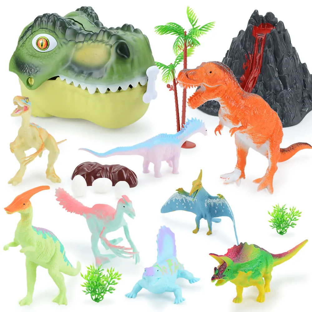 

Dinosaur Head Car Toys Storage Box Set Scene Map Dino Park Lion Animal Zoo Scooters Vehicle Kids Toy For Boys Birthday Gifts
