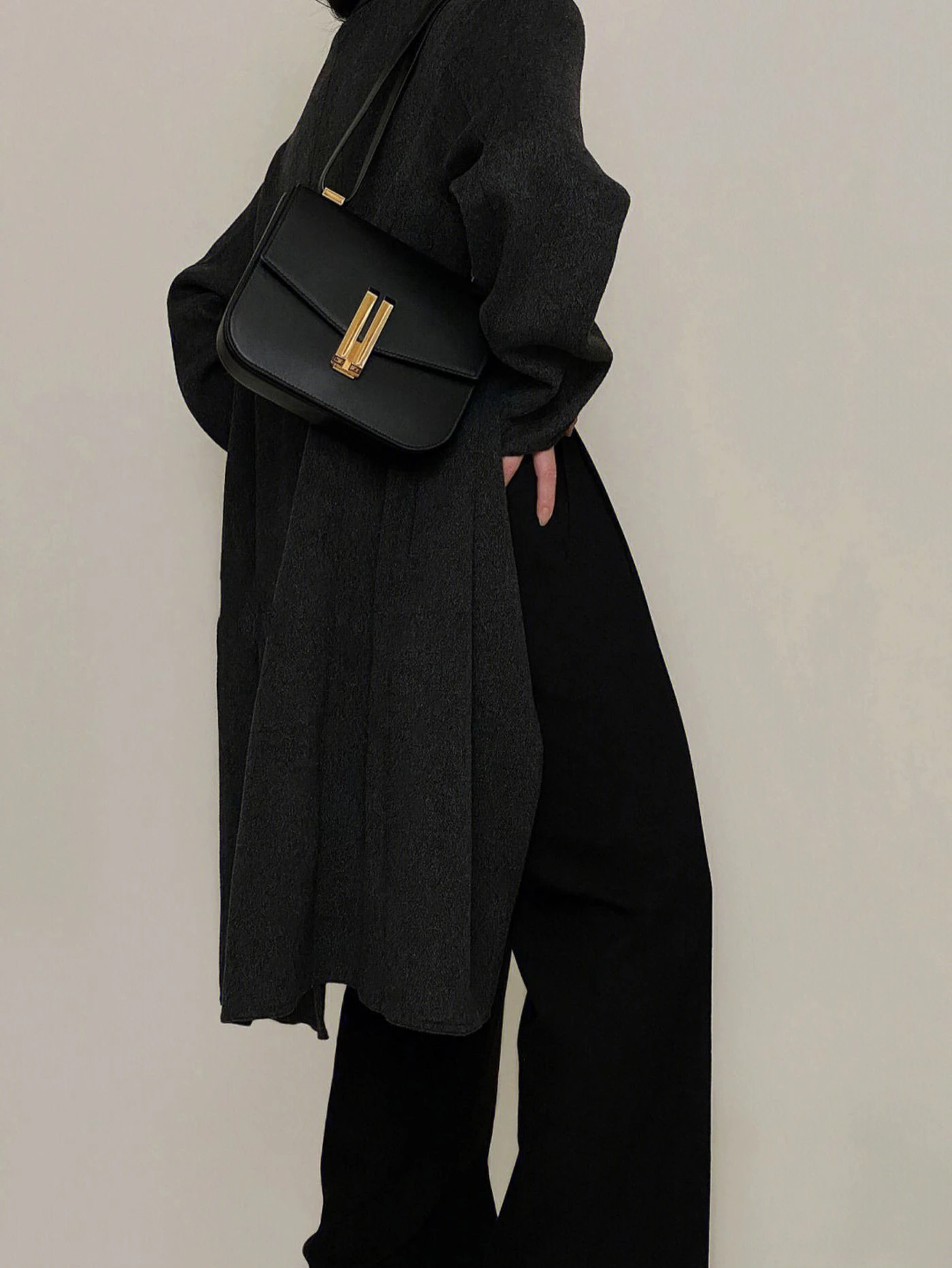 Women Vintage Black Hasp Messenger Bag Casual Luxury Designer Shoulder Bags Leather Elegant Sling Crossbody Bag Small Square Bag