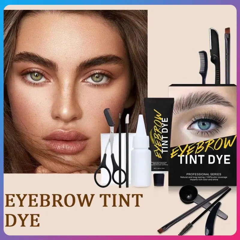 

Eyebrow Dye Suit Eyebrow Nourishing Cream Waterproof Eyebrow Dyeing Cream Set With Comb,Activator,Brush,Eyebrow Trimming Knife