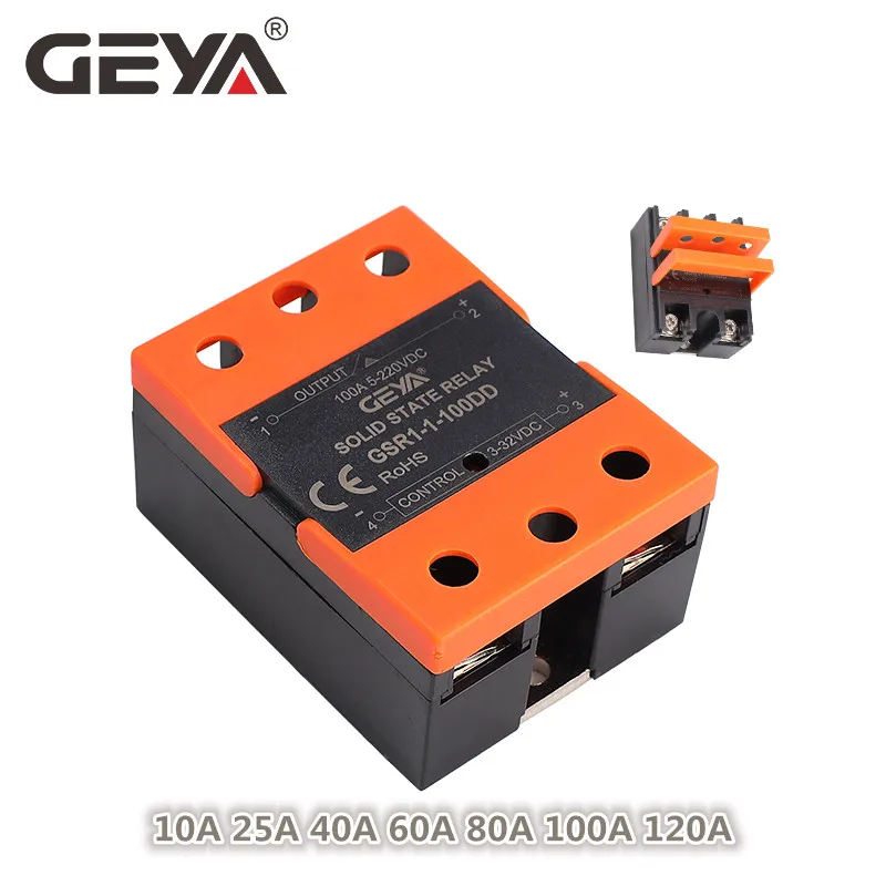 

GEYA GSR1-1 SSR DA DD AA Single Phase Solid State Relay 10A 25A 40A 60A 80A 100A 120A Relay AC & DC
