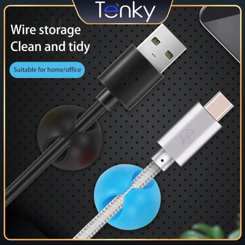 

USB Cable Organizer Cable Winder Desktop Tidy Management Clips Silicone Cable Holder For Mouse Headphone Keyboard Wire Organizer