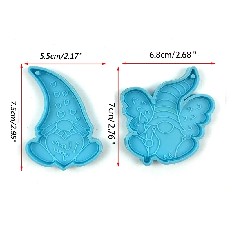 

95AB Easter Gnome Keychain Epoxy Resin Mold DIY Crafts Jewelry Casting Tool Keyring Pendant Silicone Mould