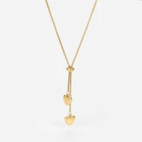 temperament gold color love heart pendant necklace for women y shape box chain adjustable long stainless steel necklaces jewelry