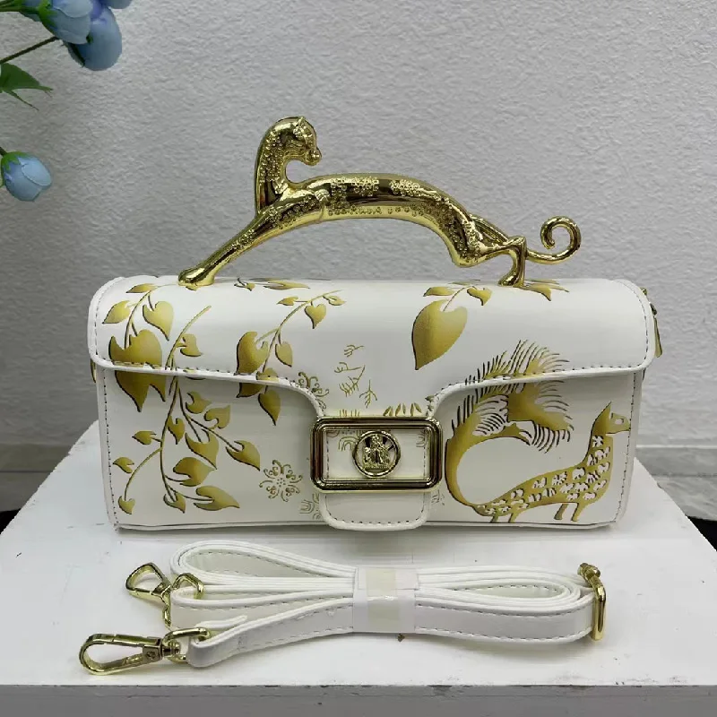 

Новинка, сумки через плечо, сумка-слинг с золотым леопардовым принтом, женская дизайнерская сумка на плечо известного бренда для отдыха и туризма, 2023