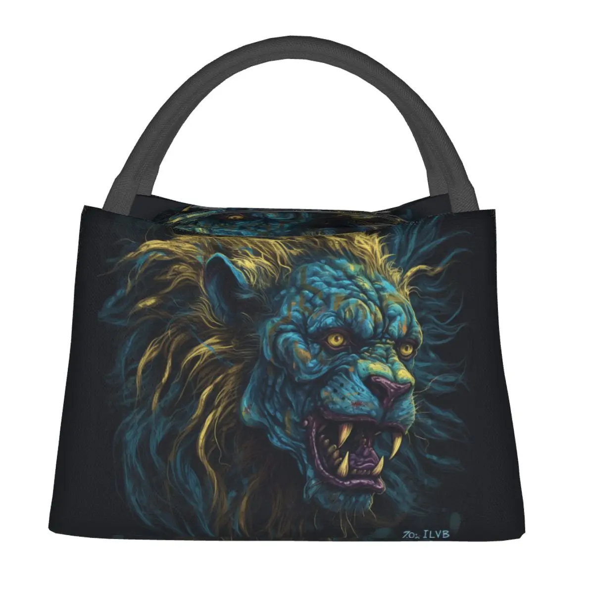 

Lion Lunch Bag High Detail Zombie Portraits Funny Lunch Box For Unisex Office Cooler Bag Waterproof Print Thermal Lunch Bags