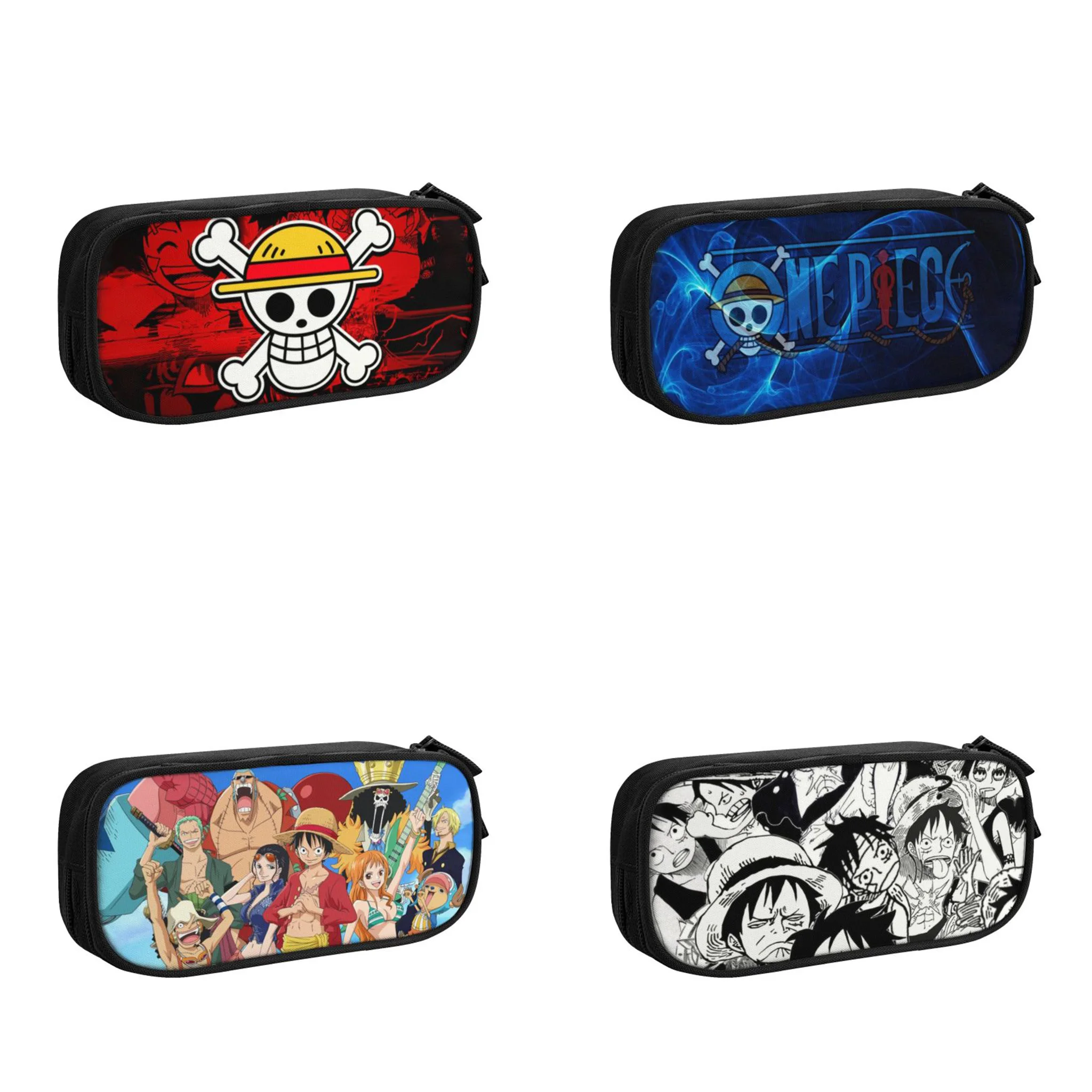 Case For Boys Gilrs Custom Jolly Roger Pirates Skull Large Capacity Pen Bag Box School Accessories