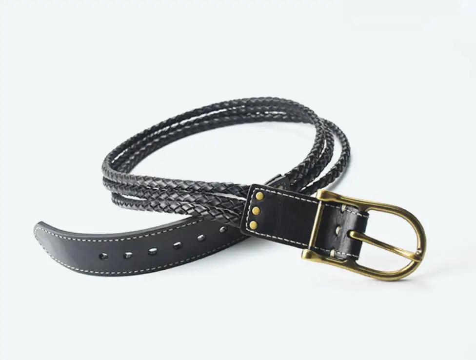 Horse Equestrian Riding Knit Belt, cow leather