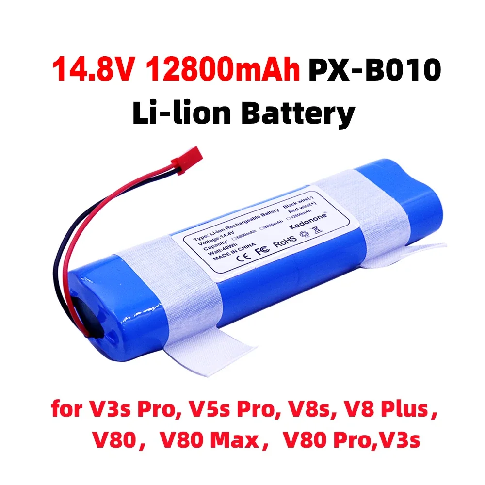 Фото Литиевая батарея 14,8 В, 12800 мАч для ILIFE V3s Pro V50 V5s Pro V8s V80 Max B5 Max S5 Pro X750, аккумулятор для робота-пылесоса №1