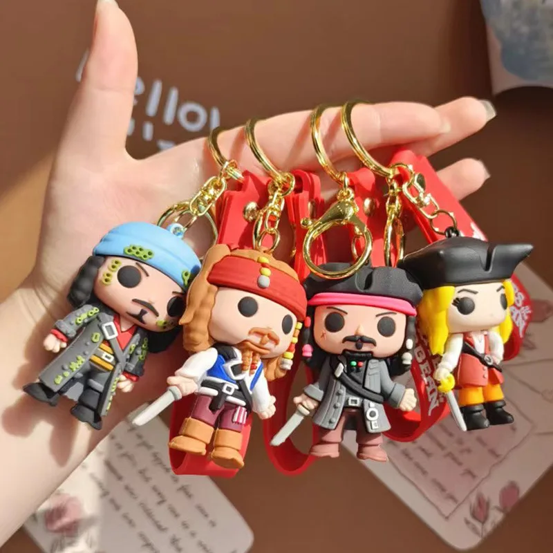 

Брелок для ключей «Пираты Карибского моря», с капитаном Джеком Спарроу, версия Q, мультяшная фигурка, игрушка-кукла, брелок для ключей с рюкзаком