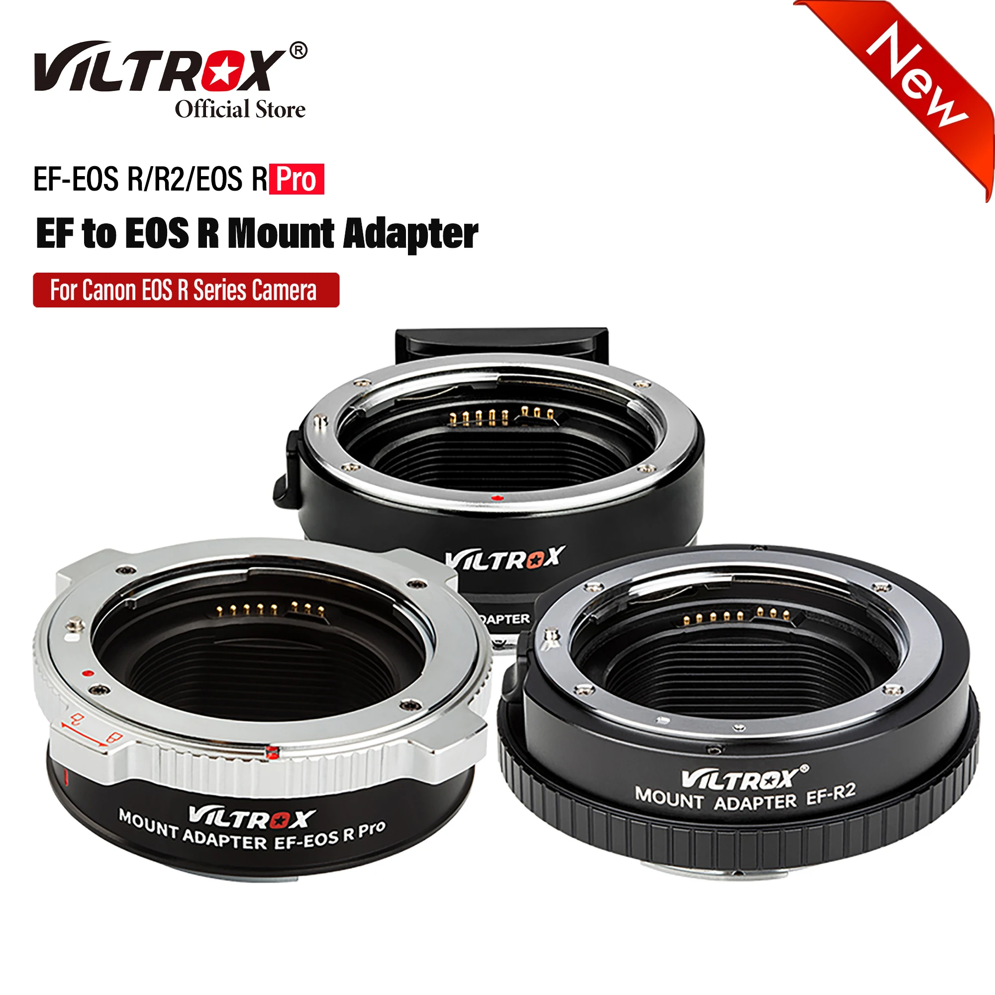Viltrox EF-EOS R PRO Auto Focus Full Frame Lens Adapter Control Ring for Canon EOS EF Lens to R Mount Camera R RP R3 R5C R6 C70