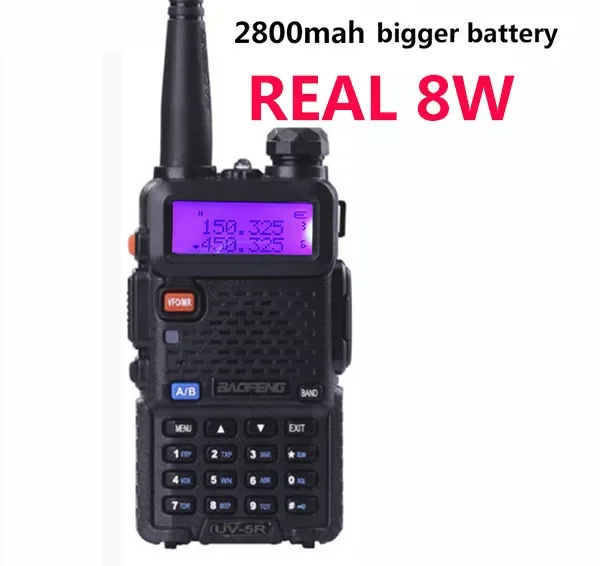 

Портативная радиостанция baufeng uv5r uv 5r + 2800 мА/ч uv 5r baofeng 8 Вт средней длины 10 км УКВ УВЧ радио портативное am fm радио west ham cb
