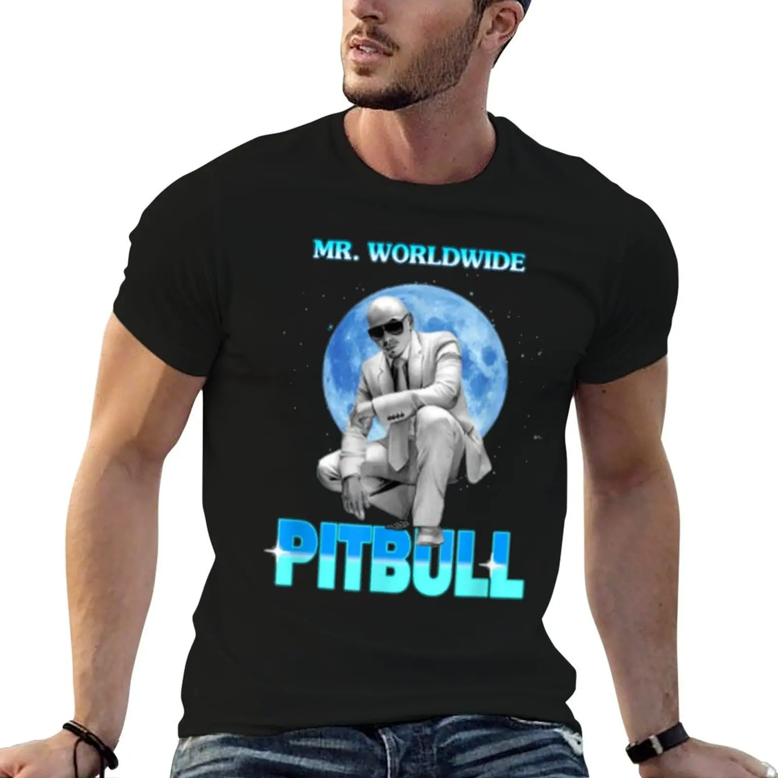 Футболка Mr Worldwide Pitbull Singer мужская футболка большие мужские забавные футболки