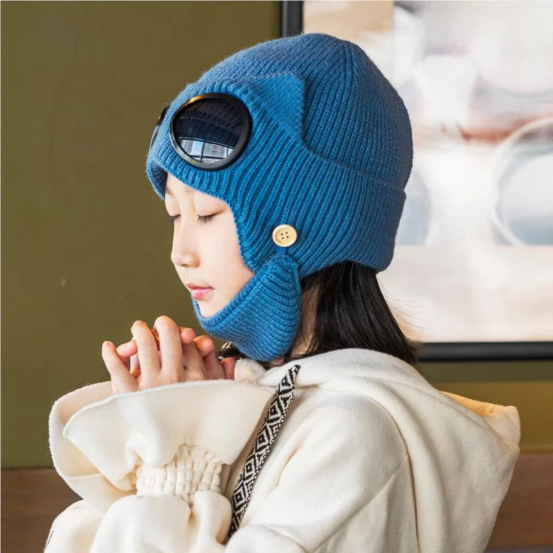 Осенне-зимние теплые велосипедные наушники-пилоты маска для мальчиков и девочек