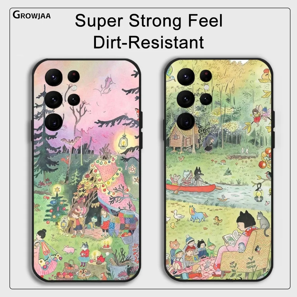 Camille Jourdy's Macaron Dream Phone Case for Samsung Galaxy S24 Ultra S22 S23 S21 S20 5G Protective Silicone TPU Funda