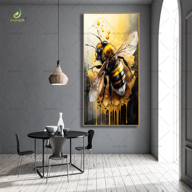 Золотая Роскошная живопись для украшения крыльца с фотографией пчелами